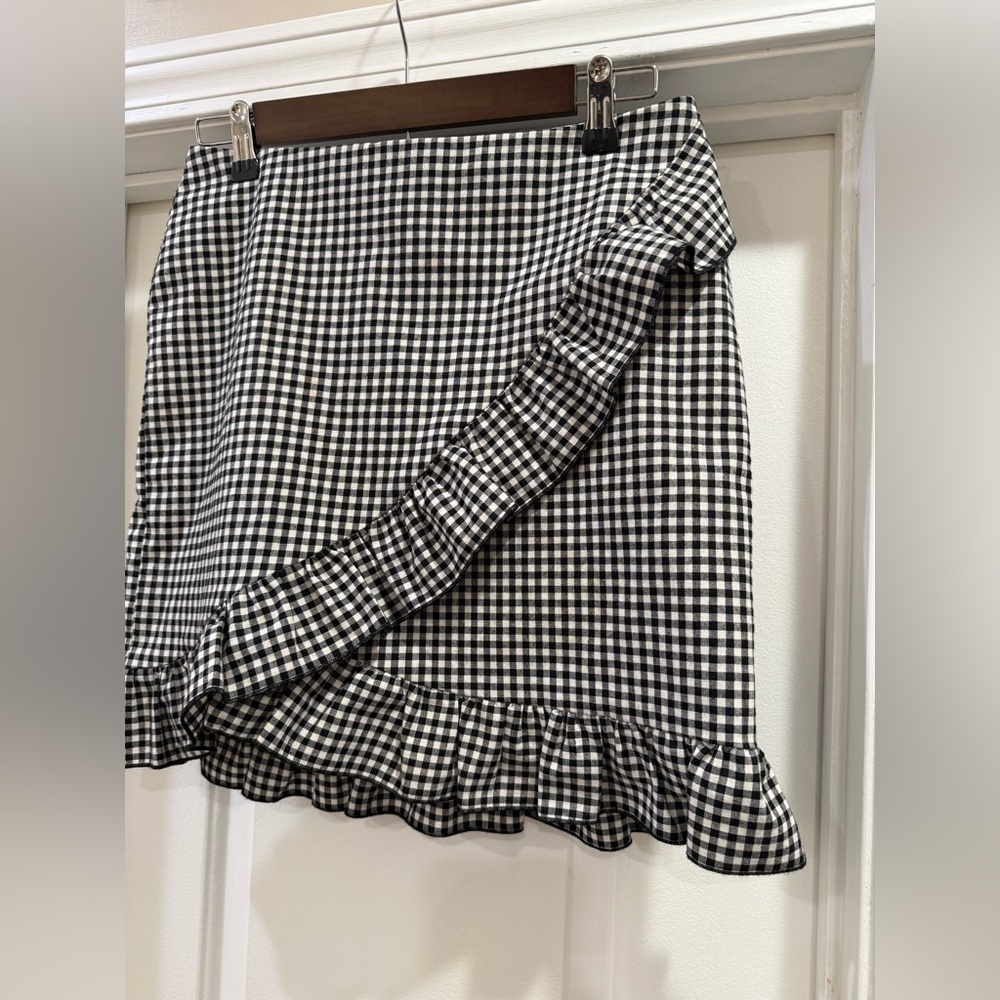 Minimum Black & White Gingham Ruffle Skirt Size M… - image 3